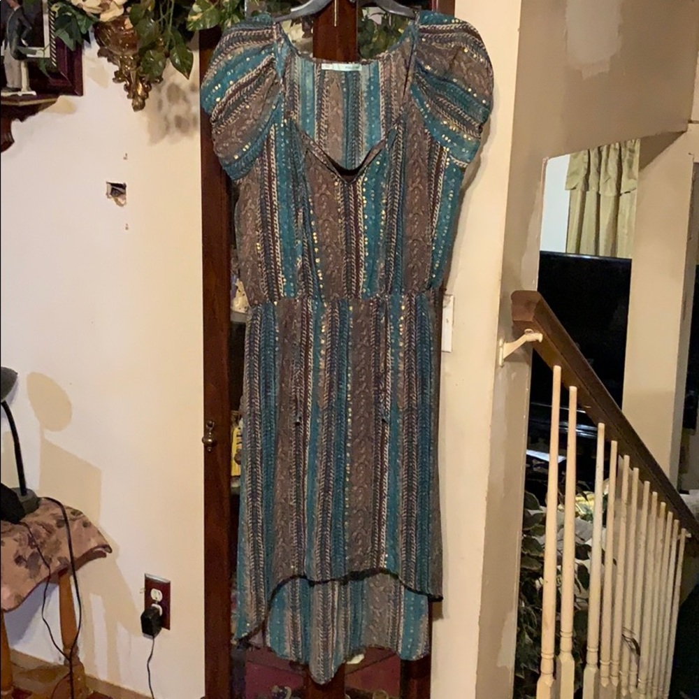 Sz LG sheer hi/lo dress by Maurice